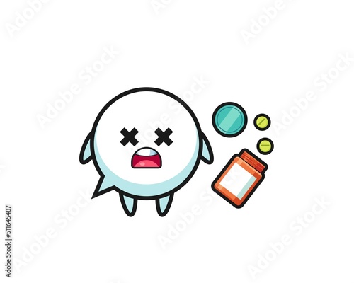 illustration of overdose speech bubble character