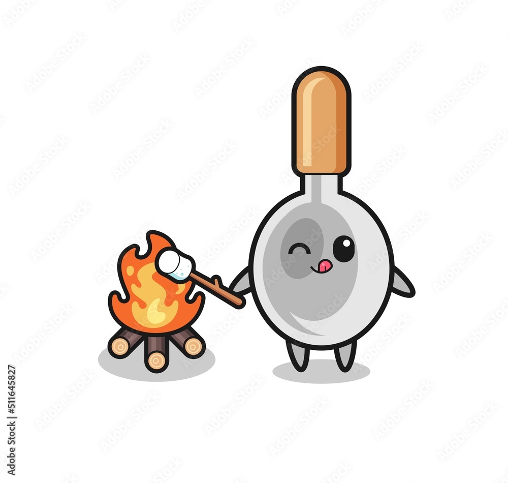 cooking spoon character is burning marshmallow cooking spoon character is burning marshmallow