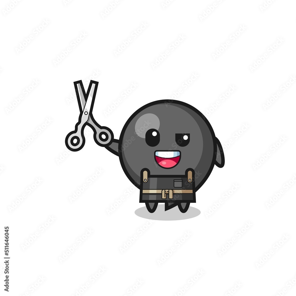 comma symbol character as barbershop mascot comma symbol character as barbershop mascot
