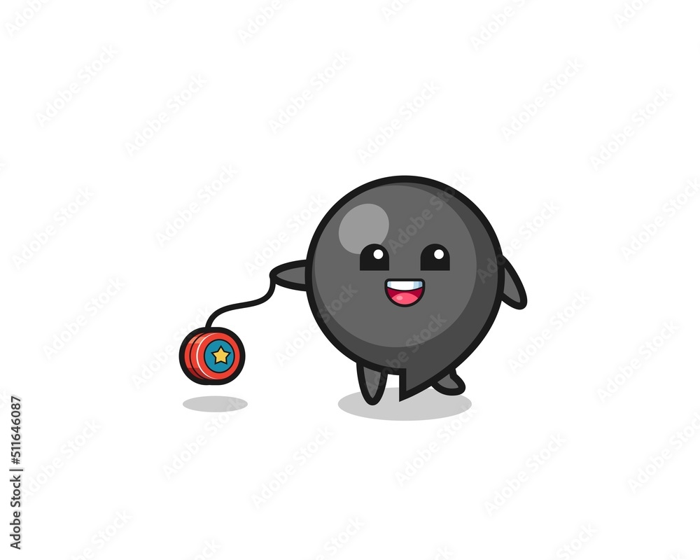 cartoon of cute comma symbol playing a yoyo cartoon of cute comma symbol playing a yoyo