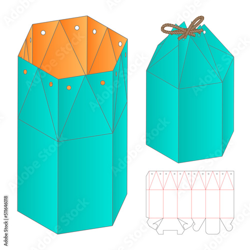 Box packaging die cut template design. 3d mock-up