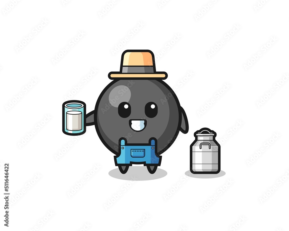 dot symbol cartoon as the dairy farmer dot symbol cartoon as the dairy farmer