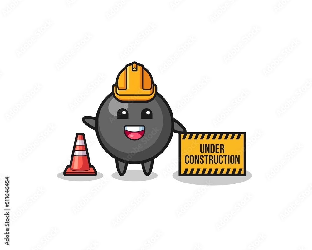 illustration of dot symbol with under construction banner illustration of dot symbol with under construction banner