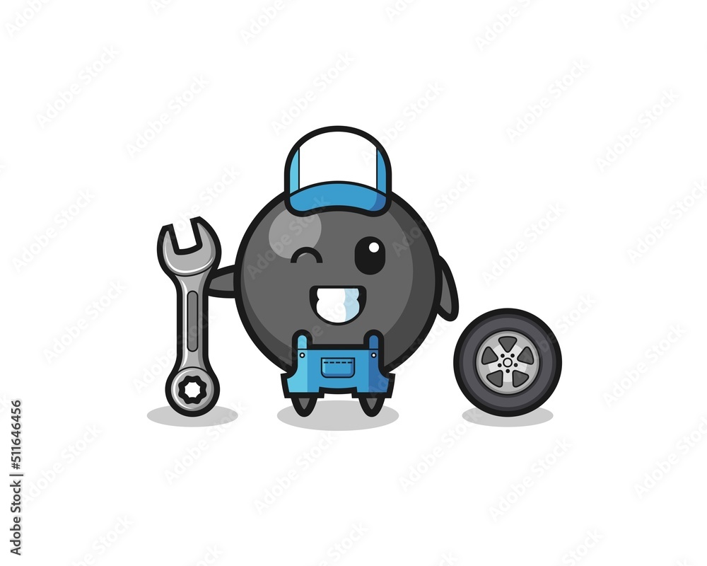 the dot symbol character as a mechanic mascot