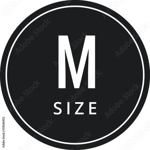 Clothing size labels or price tags M on white background vector illustration.