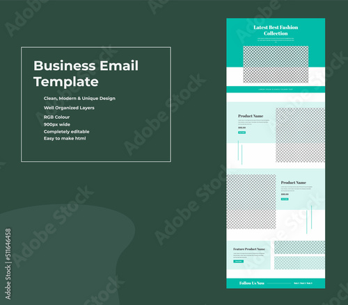 Multipurpose Business B2B E-newsletter Mailchimp email marketing template Design photo