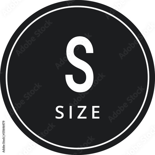 Clothing size labels or price tags S on white background vector illustration.