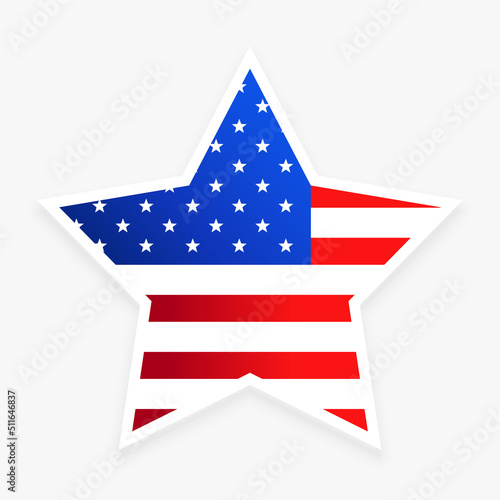 stylish united states of america flag in star design style on white background