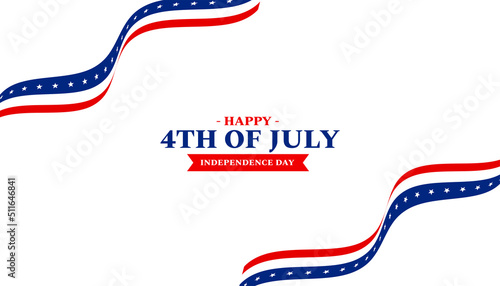 happy 4th of july independence day with wave style american flag