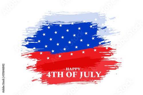 happy independence day united states of america in paint brush style