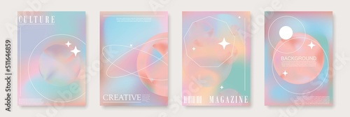 Creative Abstract Minimalist Cards Set with Gradient Texture. Vector Modern Design for Wall Decor, Card, Print, Poster or Cover.