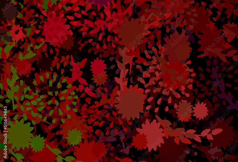 Dark Green, Red vector background with abstract shapes. Dark Green, Red vector background with abstract shapes.