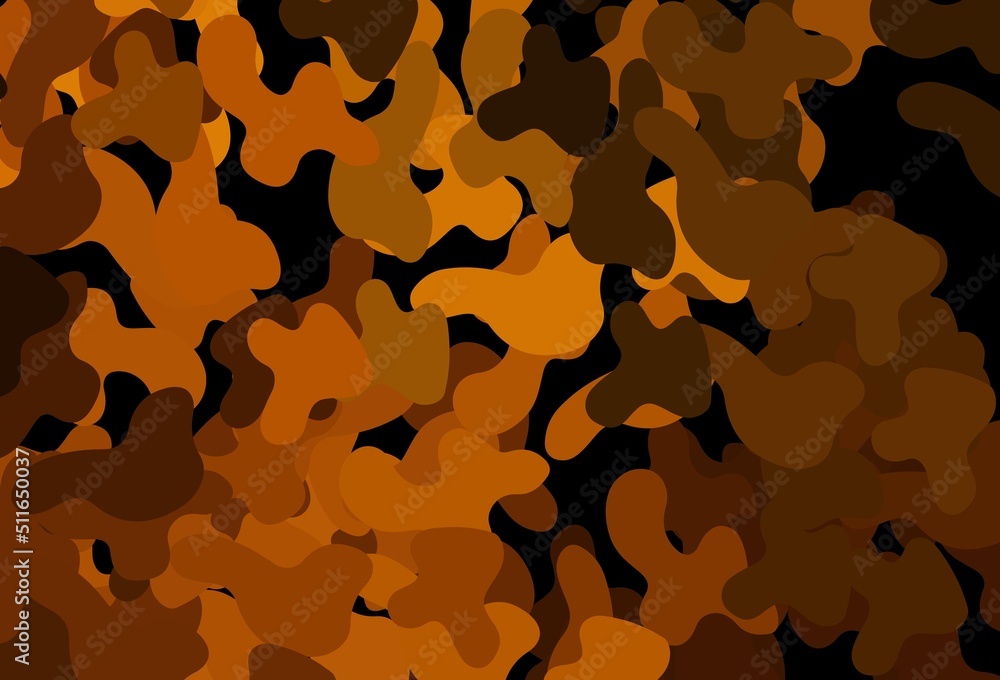 Fototapeta premium Dark Orange vector background with abstract shapes.
