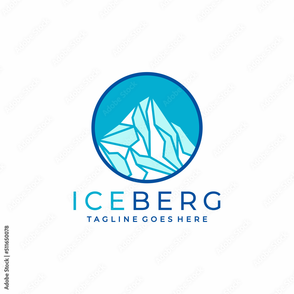 Iceberg logo vector illustration isolated on white background Iceberg logo vector illustration isolated on white background