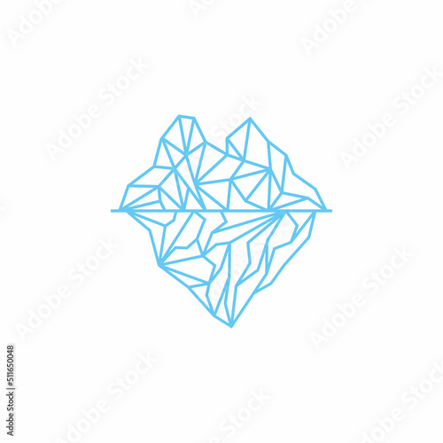 iceberg logo geometric line outline monoline illustration
