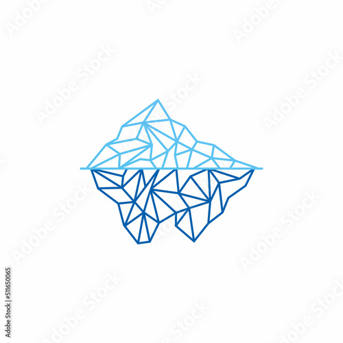 iceberg logo geometric line outline monoline illustration
