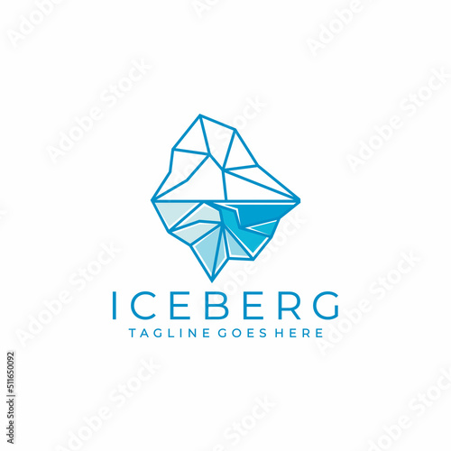 iceberg logo geometric line outline monoline illustration
