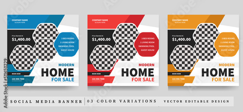 Real Estate Social Media Post Template, Editable real estate and development social media post template