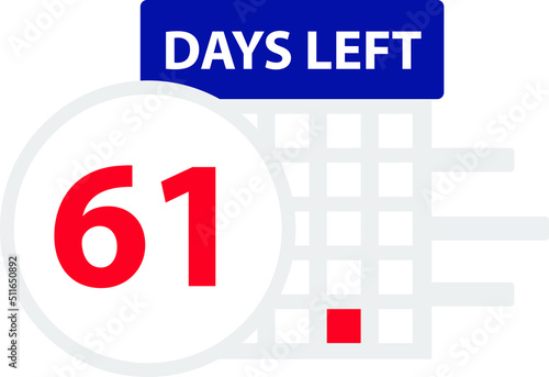 61 days left. Vector illustration.