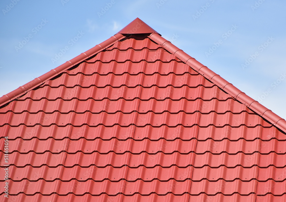 Roof of a house against sky