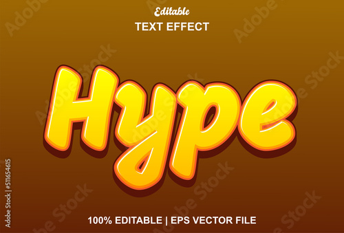 hype text effect with orange color editable.
