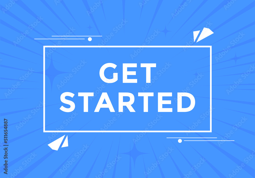 Get Started text button. Web button banner template Get Started
