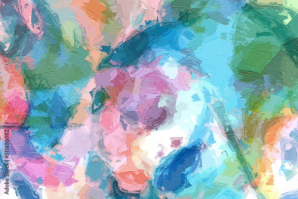 Fototapeta premium Abstract oil painting geometric texture