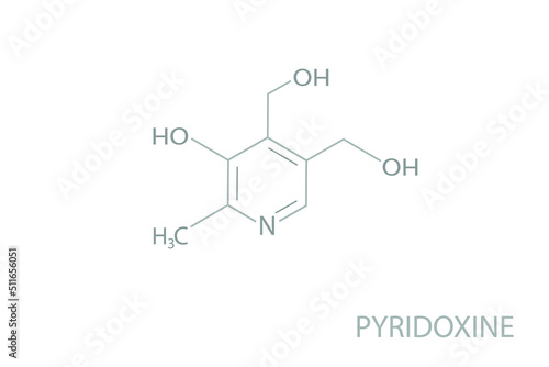 Pyridoxine molecular skeletal chemical formula.	