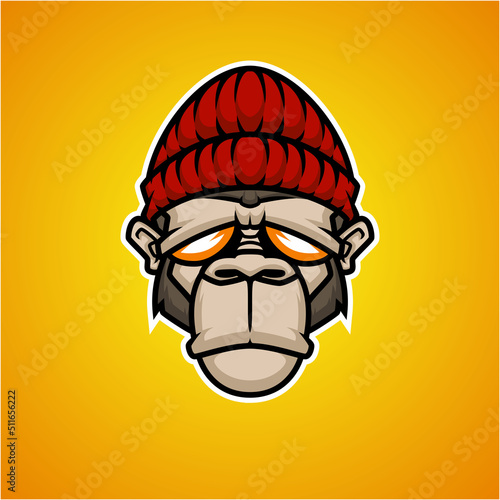 Monky masscot lillustration premium vector