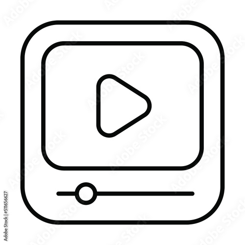 media player Finance Related Vector Line Icon. Editable Stroke Pixel Perfect.