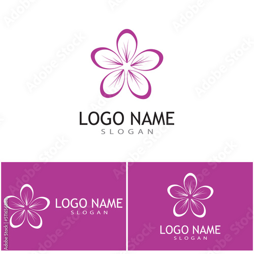 Beauty plumeria icon flowers design illustration Template