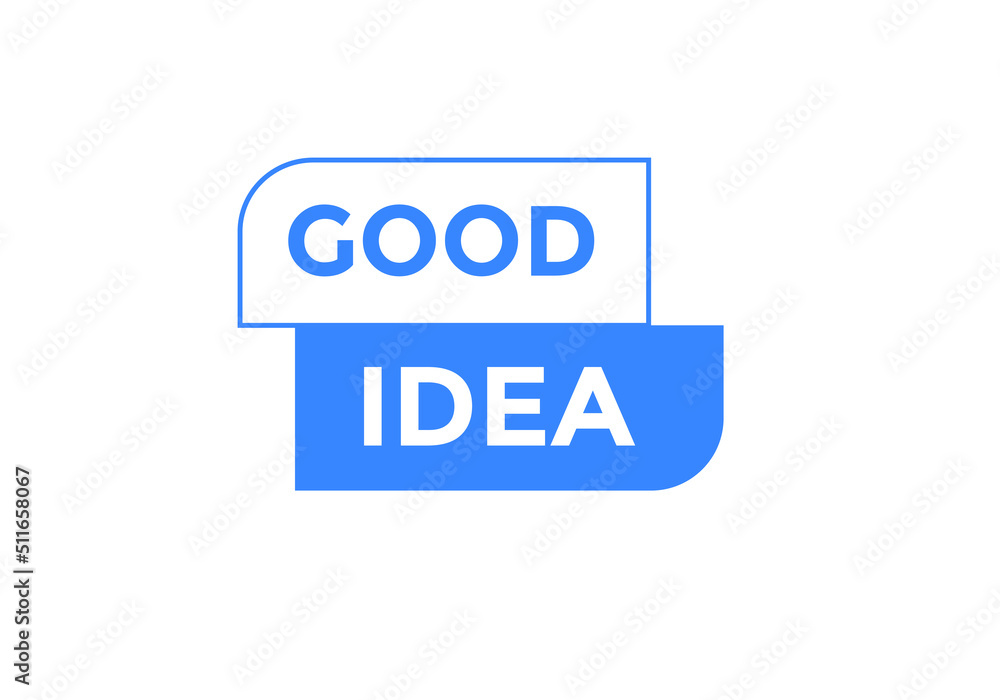 Good idea button. Good idea text web banner template. Sign icon banner
