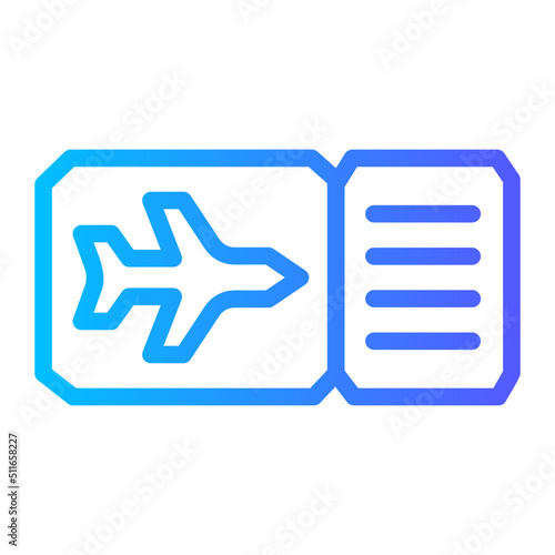 plane ticket gradient icon