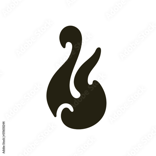 Fototapeta Naklejka Na Ścianę i Meble -  Maori symbol from New Zealand.  Matau amulet. Fish hook, represent prosperity, abundance, fertility and strength. Vector illustration