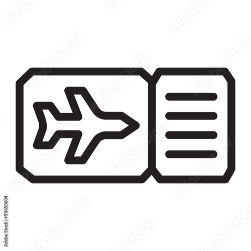 plane ticket line icon