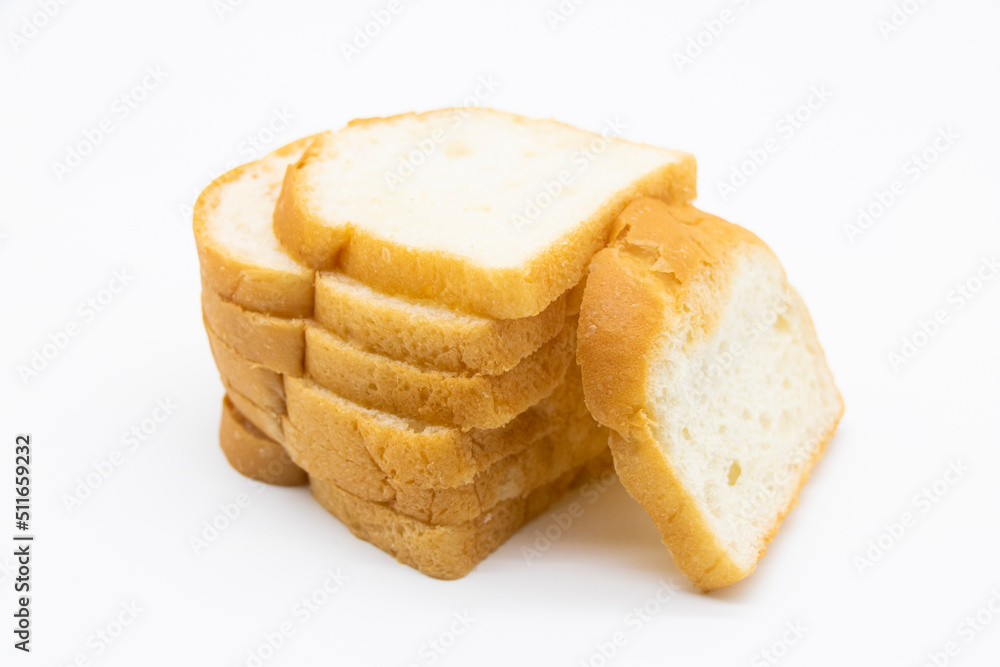 Bread slices isolated on white background Bread slices isolated on white background