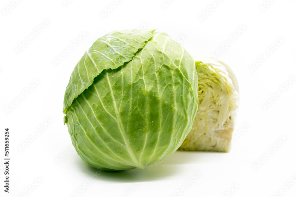 Cabbage close up isolated on white background Cabbage close up isolated on white background