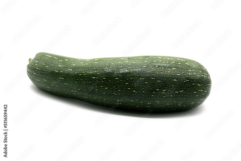 Long green pumpkin over on white background.Front view. Long green pumpkin over on white background.Front view.