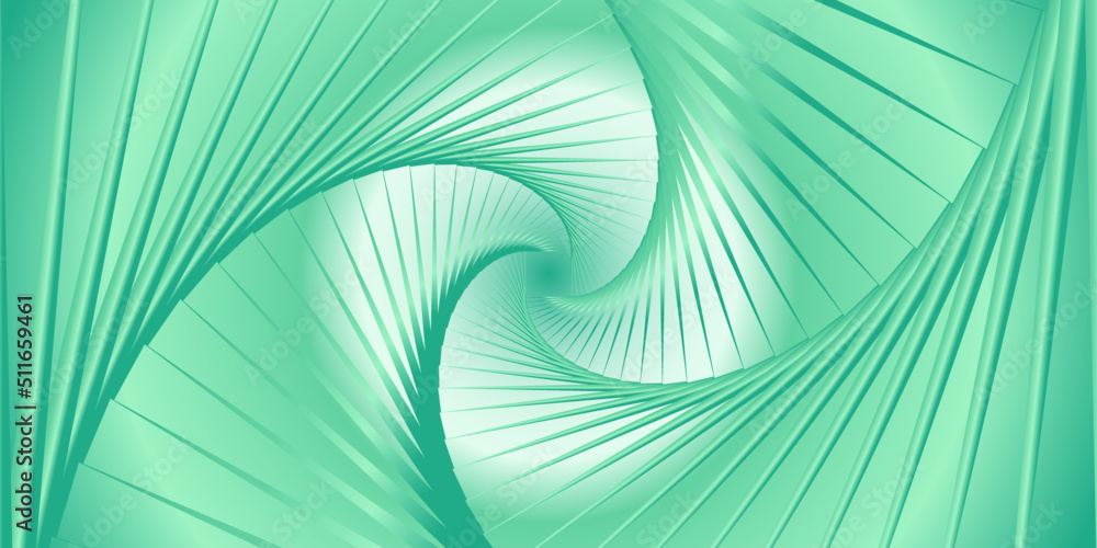 Naklejka premium Abstract green background with waves & illusion art