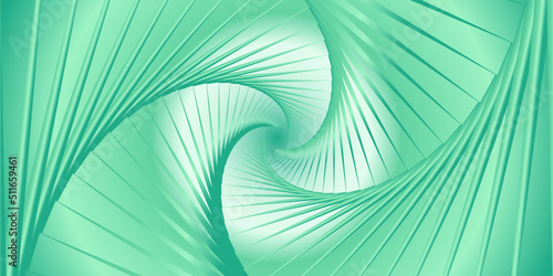 Abstract green background with waves & illusion art