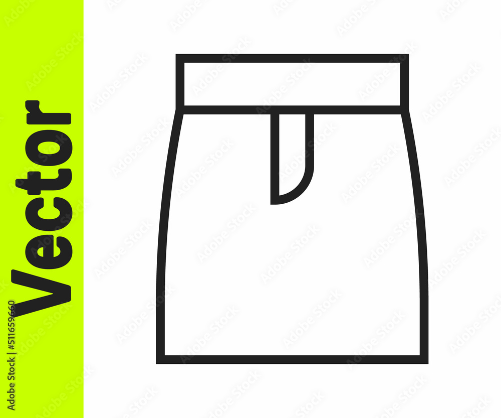 Black line Skirt icon isolated on white background. Vector Black line Skirt icon isolated on white background. Vector