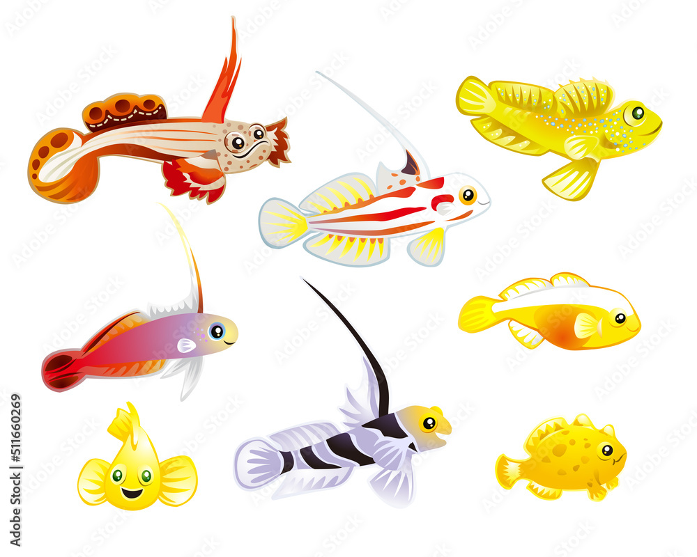 Naklejka premium ハゼの仲間達