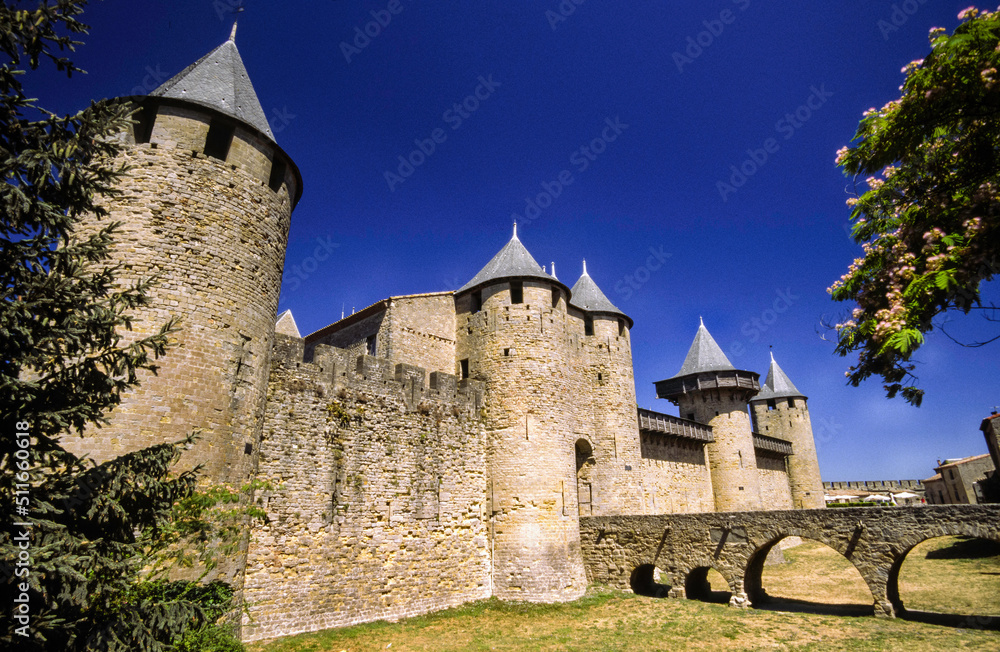 Chateau Comtal.Ciudad amurallada de Carcassonne.Languedoc-Roussillon. Francia.