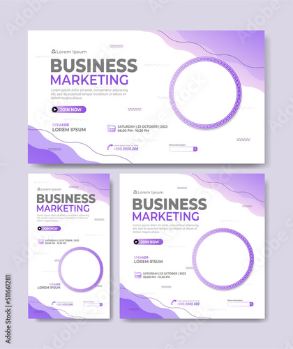 Modern banner for social media post. Webinar business background, layout, flyer. Vector Illustration