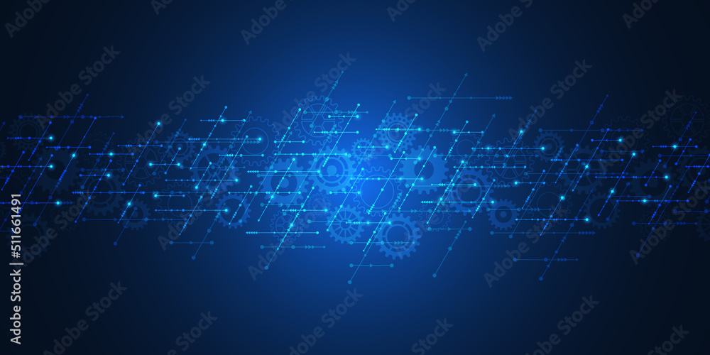 Fototapeta premium Abstract technology background with arrows and lines. Concepts and ideas for hi-tech digital technology and engineering design