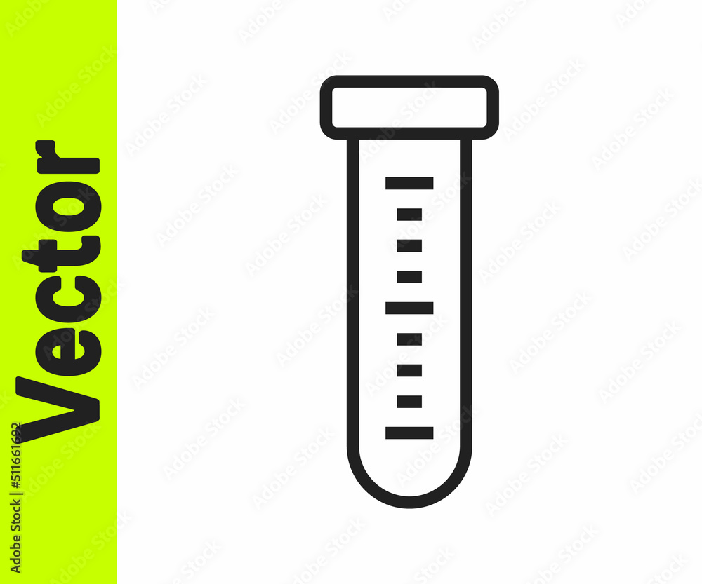 Black line Test tube and flask chemical laboratory test icon isolated on white background. Laboratory glassware sign. Vector Black line Test tube and flask chemical laboratory test icon isolated on white background. Laboratory glassware sign. Vector