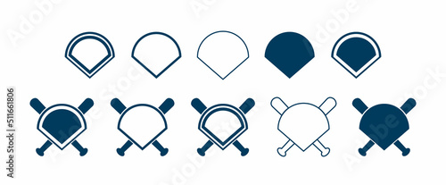 Baseball Home Plate Vector Icon. Diamond. Vector Template Design. Silhouette. Playing. Home base. Sport.