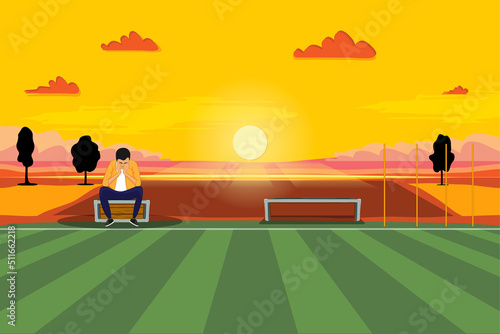 soccer training field with green grass. Vector illustration