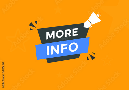 More info button. More info text web banner template. Sign icon banner
