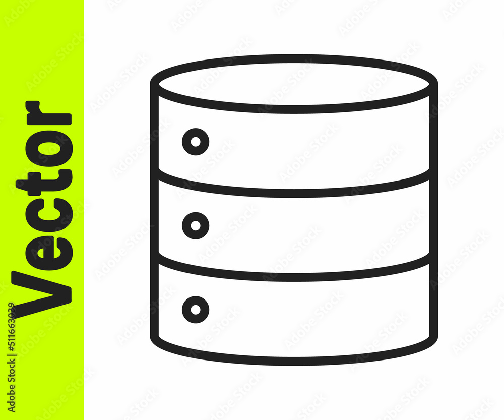 Black line Server, Data, Web Hosting icon isolated on white background. Vector Black line Server, Data, Web Hosting icon isolated on white background. Vector